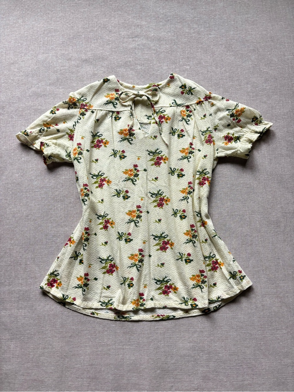 Union Made vintage cream gauzy blouse maiden whimsical ren fairre